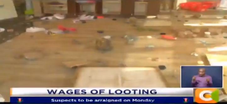 Tumaini supermarket looted during anti-IEBC protests 