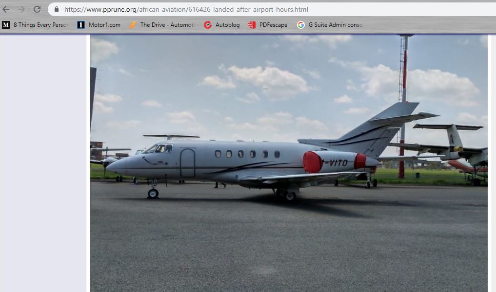 A Hawker 800XP business jet (reg M-VITO), reportedly owned by Yevgeny Prigozhin, landed at Wilson Airport (WIL, HKNW), Nairobi, Kenya three days ago. Rumor is that it landed after closing, IE no ATC, no runway lights, no immigration.    