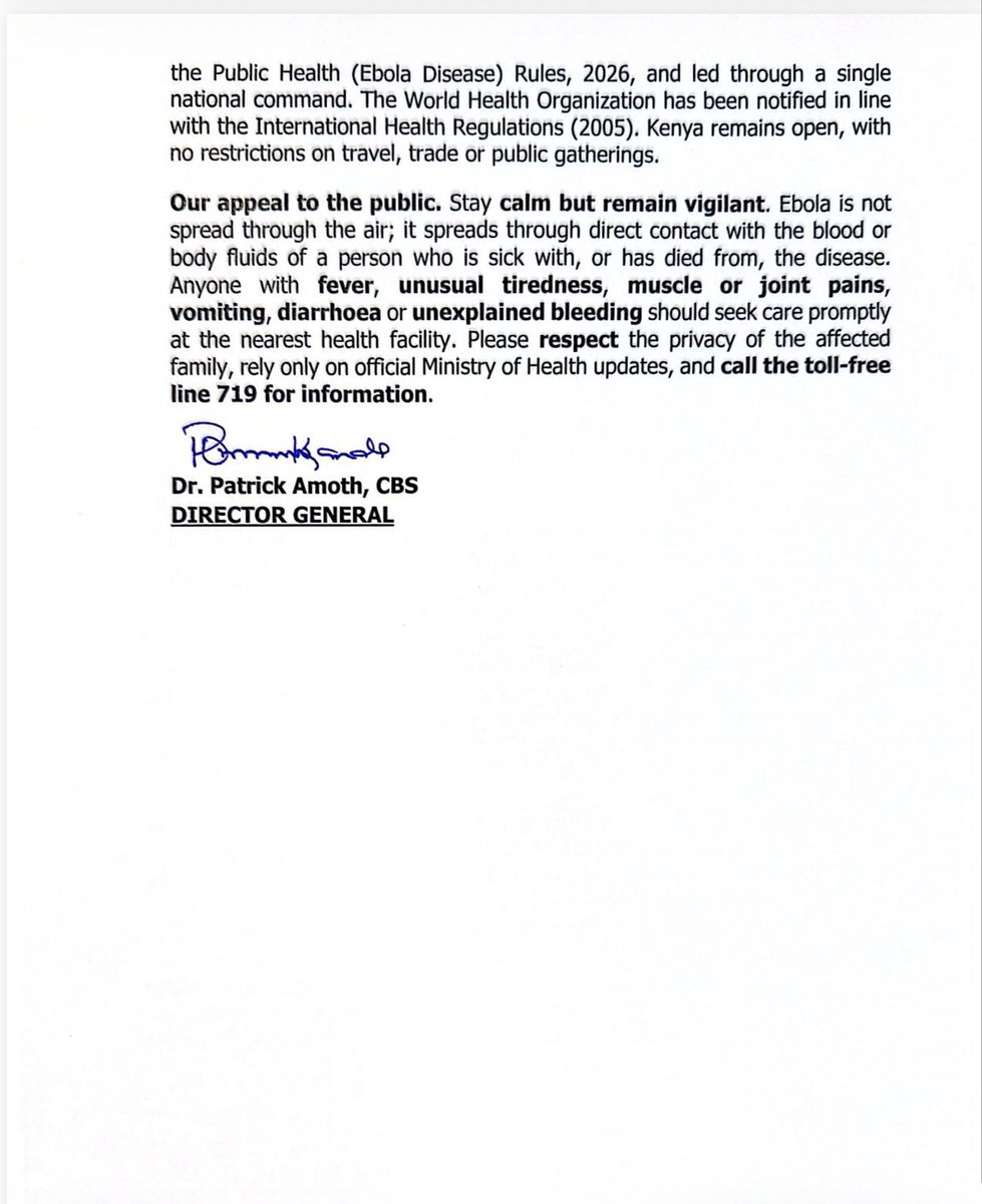 Second ebola case detected early in Kenya: contact tracing and quarantine working